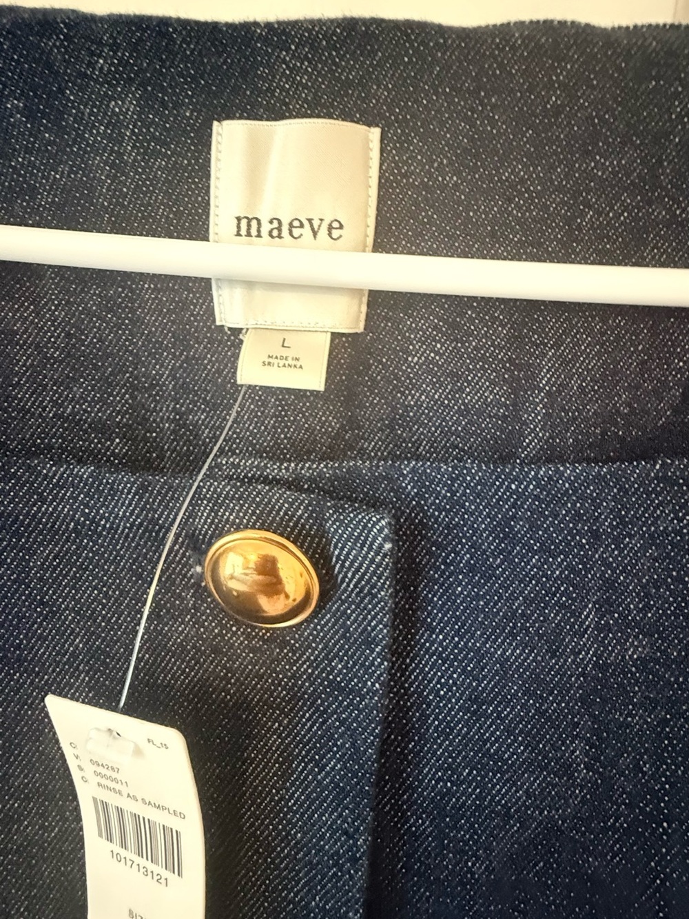 Maeve Navy Denim-Style Sleeveless Vest with Gold-Tone Button Detail - Picture 3 of 11